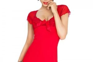 Rød unifarve Irina chemise natkjole
